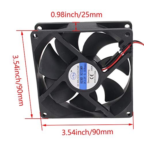 Heyiarbeit dc 12v de resfriamento sem escova, 92 mm x 92mm x 25 mm para estojo de computador para impressora 3D e outros