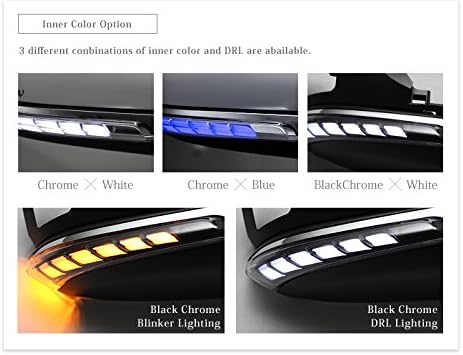 【V/A】 LIGHT SINAL Turn LED sequencial LED do espelho lateral DRL Branco com interruptor opcional para Camry 2017- XV70 Prius