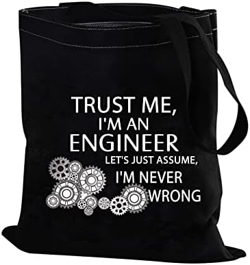 Engenheiro pxtidy saco de sacola confiar em mim, eu nunca sou engenheiro, eu nunca estou errado em engenharia bolsa de compras para engenharia mecânica professora esposa