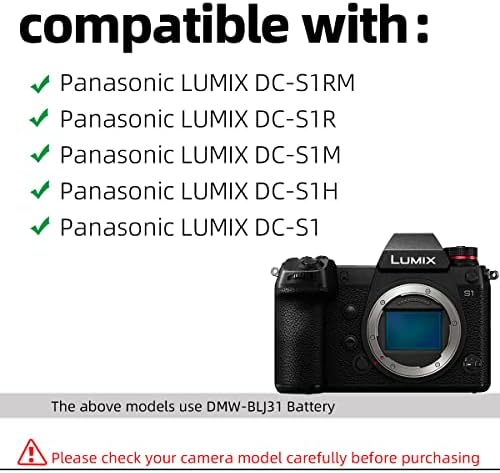 Glorich DMW-DCC16 Kit de adaptador de energia AC compatível com câmeras digitais Panasonic Lumix DC-S1RM, DC-S1R,