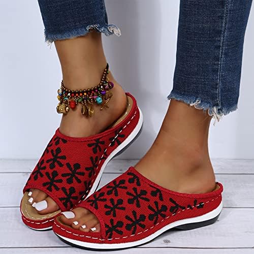 HZMSYQ Mulheres chinelos de chinelos simples básicos deslizam em cunhas sandálias slides de conforto casual peep dedo