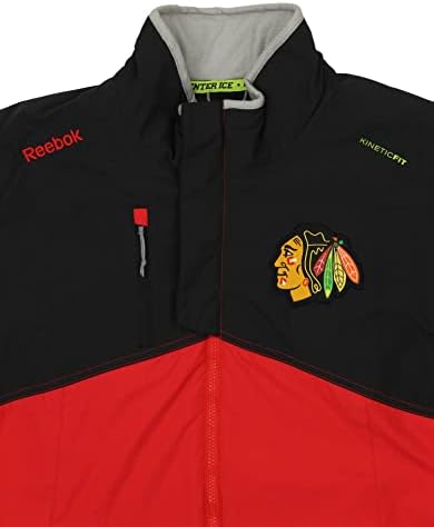 Reebok Chicago Blackhawks NHL Mens Centro Cinético de gelo ajuste Full Zip Center Ice Ice Full Premium Midweight Jacket,