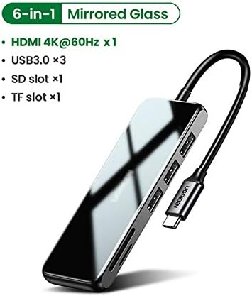 Zldgyg SMDMM USB C Hub 4K@60Hz/30Hz Tipo-C para HDMI Multi USB 3.0 Adaptador USB-C 3.1 Porta dividida tipo C Hub