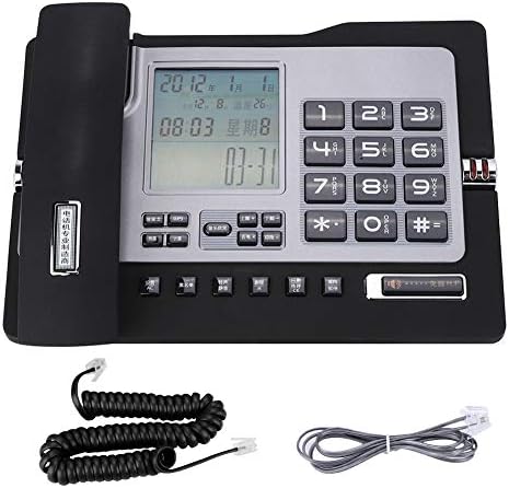 Telefone com fio, telefone grande para os idosos telefone líquido, com sistema de atendimento digital e identificação de chamadas,