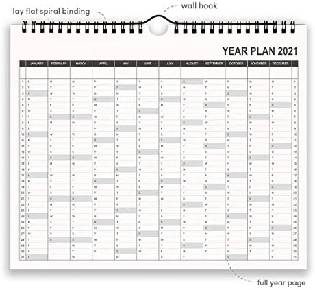 Calendário 2021-12 meses, calendário de parede e mesa, papel grosso premium, blocos e notas governadas, arrancadas páginas, plano