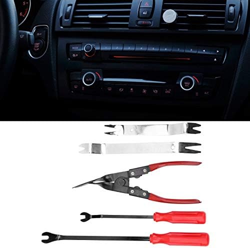 Fafeicy 5pcs Kit de ferramenta de remoção de painel de áudio, desmontagem automotiva projetada ergonomicamente, definir reparação de interiores de carro, ferramentas e acessórios manuais
