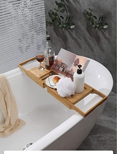 Gretd Bandeja de banho extensível bandeja de bandeja de banheira de banheira de banheira Caddy Organizador de vinhos Punto