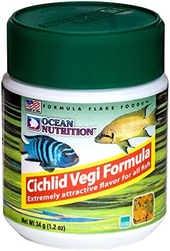 Ocean Nutrition Cichlid Vegi Flakes 1,2 onças Jar