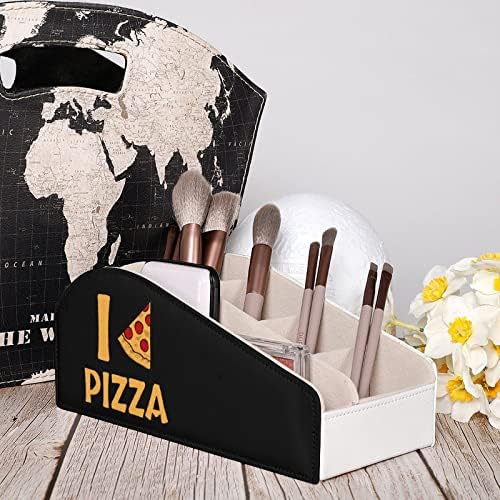 Eu amo pizza tv controle remoto de controle com 6 compartimentos caddy box mesa de armazenamento de mesa para blu-ray media player cosmetics