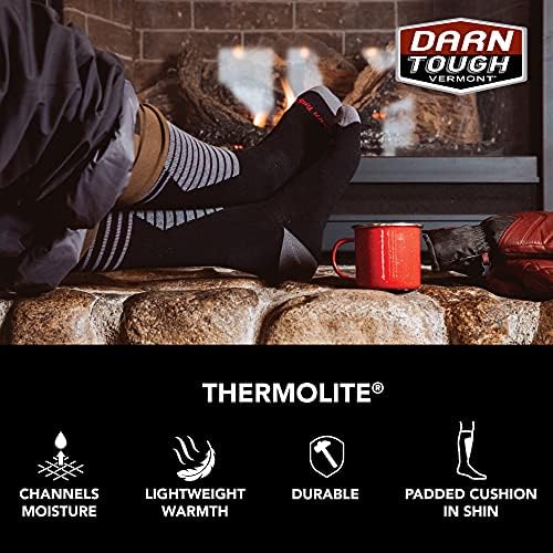 Darn resistente (8020 Edge Thermolite OTC Midweight com almofada com meias masculinas de shin acolchoadas