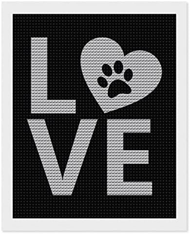 AMOR PAW PRIMA DE Coração Kits de pintura de diamante personalizados Posga a imagem de arte por números para decoração de parede em casa 16 x20