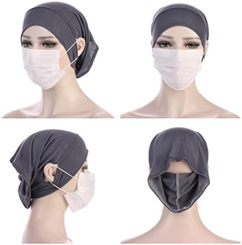 Cntqiang 4 peças hijab muçulmano undercap com orifício de orifício de ouvido camarada interna de camisa hijabs toubas tampes
