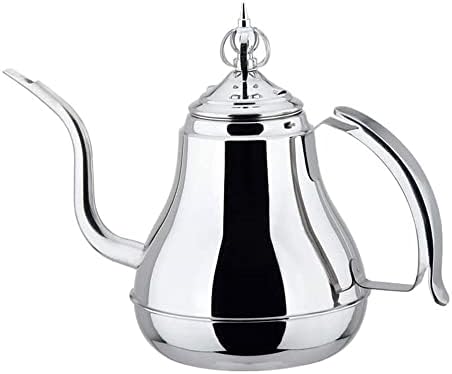 Bule de aço inoxidável com filtro, utensílios de cozinha multifuncionais com boca longa para fazer chá e ferver chá de chá