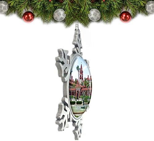 UMSUFA USA America São Augustine Florida Flagler College Christmas Ornament Tree Decoration Crystal Metal Souvenir Gift