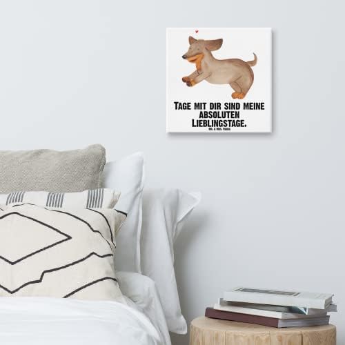 Sr. e Sra. Panda Canvas Wall Art Dog Dachshund Happy - Hound, presentes engraçados para donos de cães, cães, coração, vira -lata, bolsa