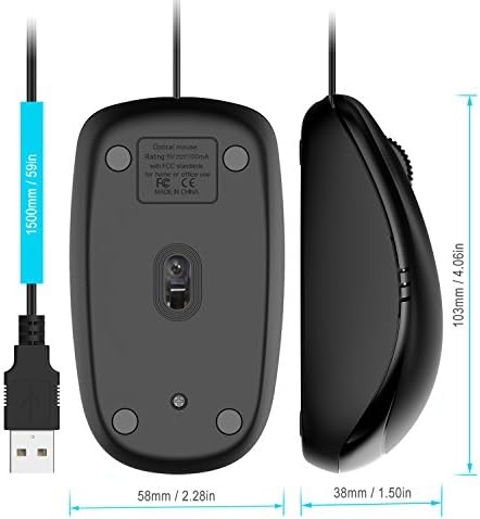JETECH 3 -Button Wired Rouse Optical Mouse Rates - 0776