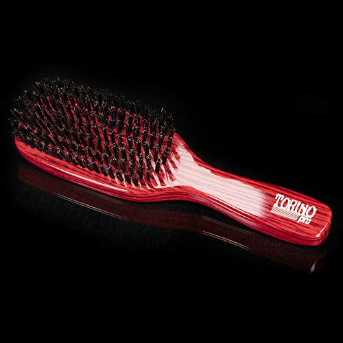 Torino Pro Hard Wave Brush by Brush King - 1840/7 Linha Hard/ótimo para lobo e puxão extra - Ótimo para Wavers de cabelo grosso
