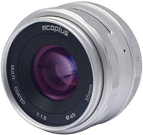 McOplus 35mm F1.6 Lente de foco manual de abertura grande para câmeras de espelho M4/3 Olympus Panasonic sem espelho