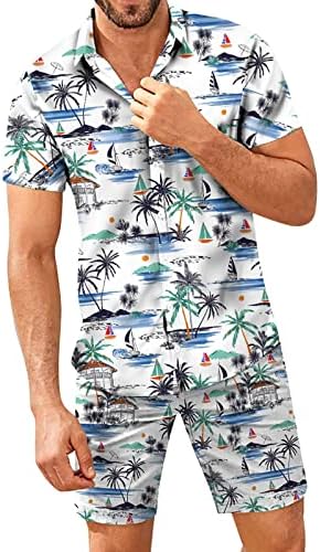 2023 New Beach Spring Spring Casual Summer Shorts Camisa de manga curta abotoneado Terno masculino casual masculino para