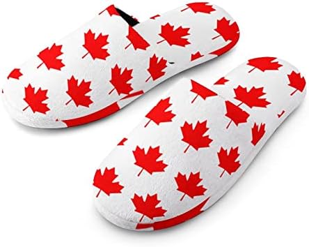 Chinelos de algodão masculino de bandeira de bandeira do Canadá chinelos de chinelos de spa de dedo fechado chinelos de conforto de
