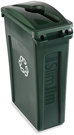 Rubbermaid Comercial Products Slim Jim Trash pode tampa, verde, tampa de resíduos para papel/garrafa/pode ser compatível com recipiente de reciclagem de 23 galões de 23 galões