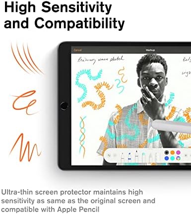 KCT PaperFeel Pro Anti-Blue Light Screen Protector Compatível com iPad 10,2 polegadas 2021 e 2020 e 2019, removível e reutilizável,
