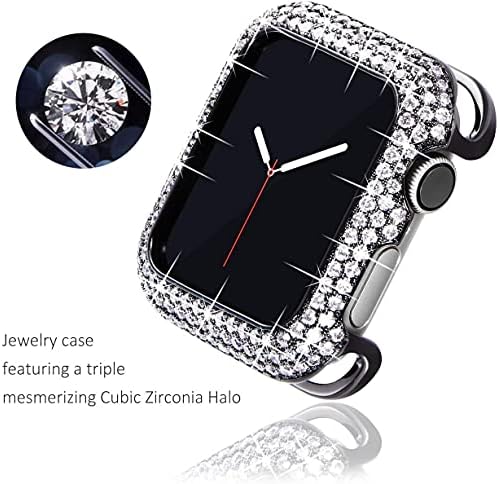 Ilazi esculpido Mulheres para mulheres de luxo para Apple Watch Case Series8 45/44/40mm 41/42/38mm Diamond Bling Metal Iwatch
