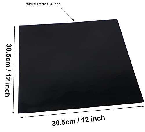 2 PCs Black resistente à almofada de borracha resistente a silicone folha de junta de borracha, 12 por 12 polegadas por 1/25