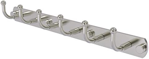 Allied Brass 1020-6 Skyline Collection 6 Position Tie e Belt Rack Decorative Hook, níquel de cetim