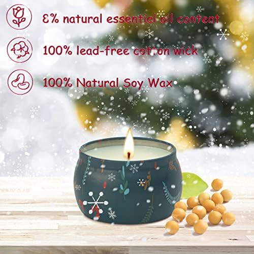 Presentes de velas perfumadas de Natal para mulheres ： Lavanda Sábio Rosemary Rose Aromaterapia Velas para Casa de Soy Cera Soy Cera de Soy 4,4 oz para alívio do estresse ou Dia das Mães