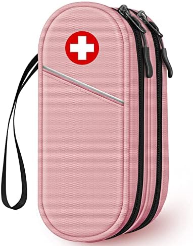 Epipen de camada dupla de Sithon, bolsa médica de emergência organizadora de medicamentos para viagens, segura 2 epipens,