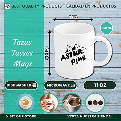 ASTUR PINS - SHIELD SAN PEDRO DE PINatar Murcia - 350ml, 11 oz, xícaras de café, itens essenciais para casa, especialmente para café, chá, xícaras de novidade, xícara de cerâmica, presentes originais