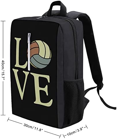 Volleyball Love Laptop Mackpack Durável 15,7 polegadas Bolsa de computador com carregamento USB Casual Daypack