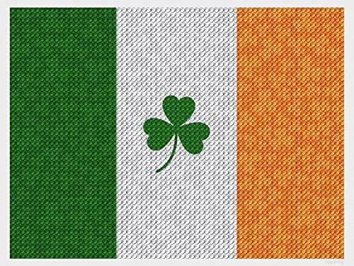 Kits de pintura de diamante Yeeiffd bandeira irlandesa com arte de diamante de padrão shamrock para adultos kits de