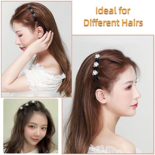 Coainner multi clipe barrette, bom com pérolas de pérolas decorativas de cabelo de cabelo trançado para meninas