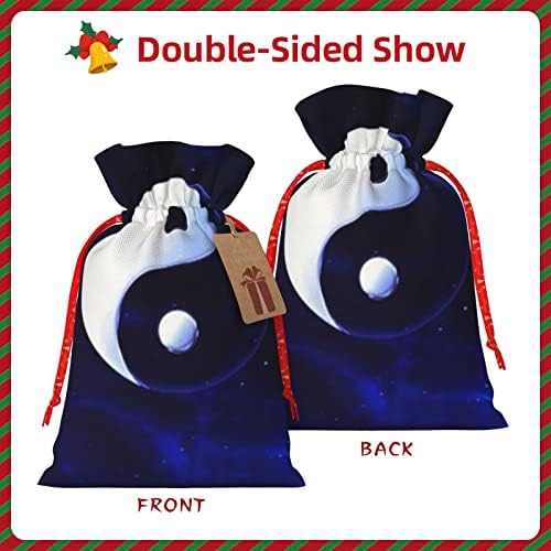 Sacos de presente de traços de natal-bule escuro-tai-chi apresenta sacos de embrulho de bolsas de embrulho de embrulho de