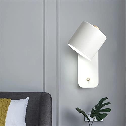 Zlxdp lâmpada de parede de cabeceira nórdica Nórdica Reading Luminária Decoração de casa Rotativa Luz de parede ajustável com