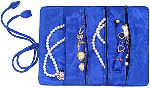Rolagem do Organizador de Jóias Kingree, sacolas de jóias de viagem, bordado de bordado de joias de brocado
