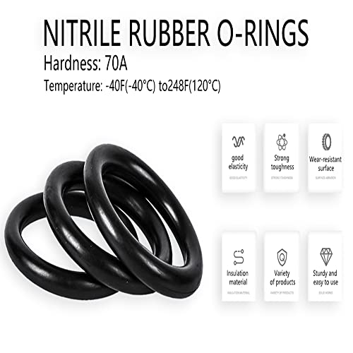 OTHMRO 10PCS Nitrile Ring Rings, arame de 3,5 mm DIA 195mm od métrica de vedação NBR arruelas de borracha para óleo ou