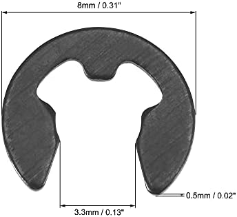UXCELL E -CLIP Circlip - 8mm de anel de retenção externo de 8 mm aço de aço carbono preto 30pcs
