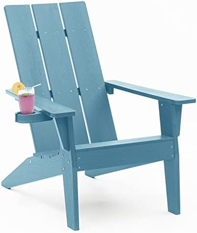 MIMU MODERN Adirondack Chair Resistente ao clima com porta -copos Cadeiras de fogueira de grandes dimensões Cadeiras ao ar