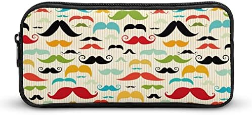 Bigode em estilo vintage Big Capacate Lápis Armazenamento de caneta Poque de artigos de papelaria Organizador de caneta portátil