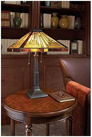 Quoizel TFST5103VB Stephen Tiffany Mini Chandelier, 3 luzes, 300 watts, bronze vintage