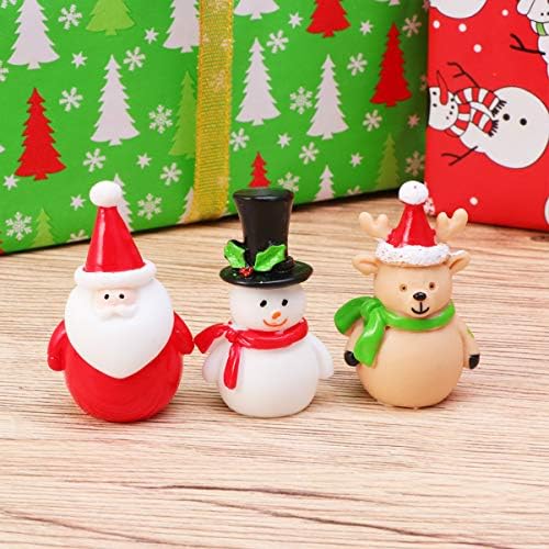 Decoração da natividade 13pcs Resina de resina de Natal Figuras do Santa Christmas Ornamentos em miniatura Santa Snow