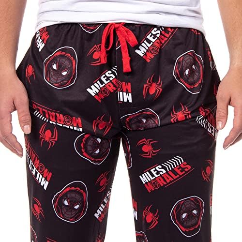Marvel Spiderman Miles Morales pijamas masculino de alteração do sono adulto calça de pijama