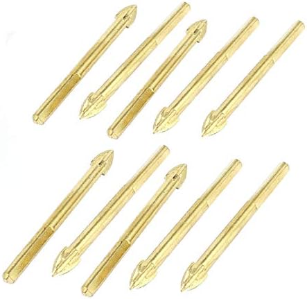 X-Dree 6mm 1/4 Triângulo Frea de broca de 8 mm DIA TELOS DE VIDRO DE VIDRO CERAMICO BNED BIT 10PCS (Triángulo václo de 6 mm 1/4 ''