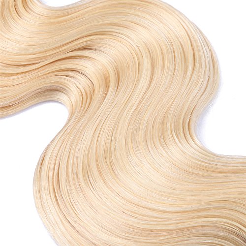 Cabelo de carina raízes escuras Blonde T1B/613 ombre Virgin Body Wave Hair peruano com fechamento 3 pacotes com 1