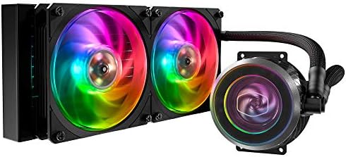 Cooler Master Masterliquid ML240p Mirage CPU Water Cooler com ventiladores de 2x 120 mm Argb, radiador de 240 x 120 mm, bomba