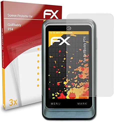 Protetor de tela AtFolix compatível com filme de proteção de tela PT4 Golfbuddy, filme de protetor FX anti-reflexivo e absorvente