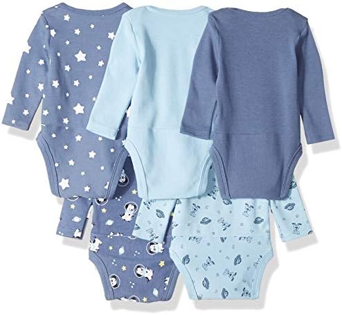 Hanes Baby Manga Longe Manga Bodys, Ultimate Flexy Bodysuits Boys & Girls, 5-Pack